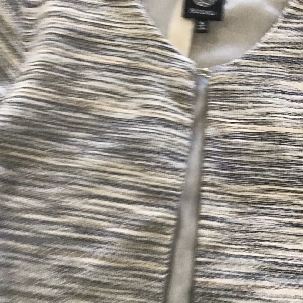 Bobeau Tan, Cream, Gray, Black Twill Bell Sleeve Blazer, Size XL - Picture 3 of 14